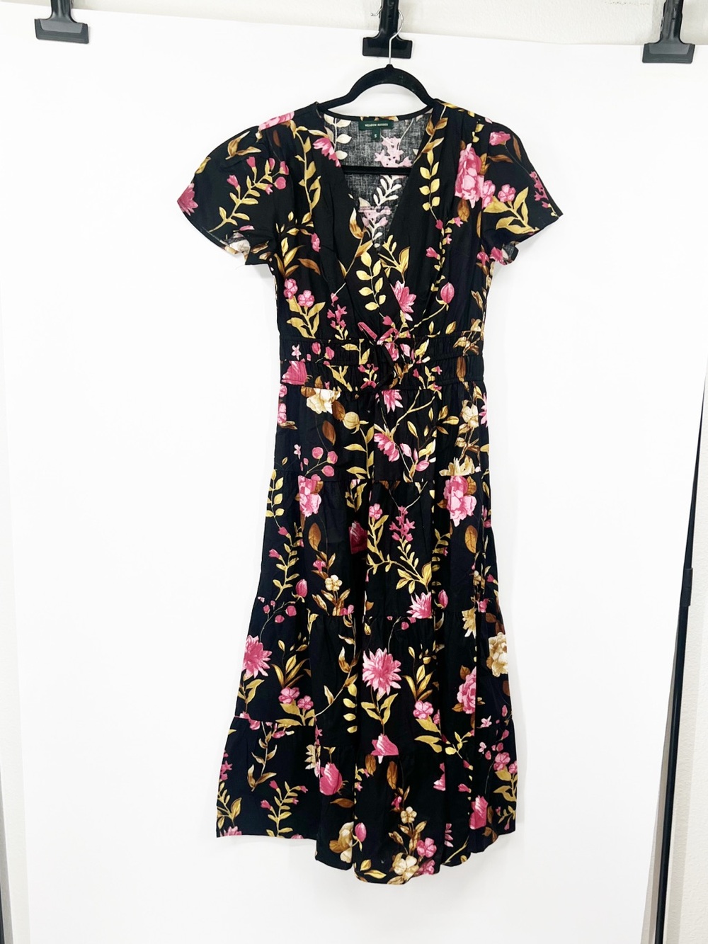 Meadow Rhodes Black Floral Tiered Maxi Dress